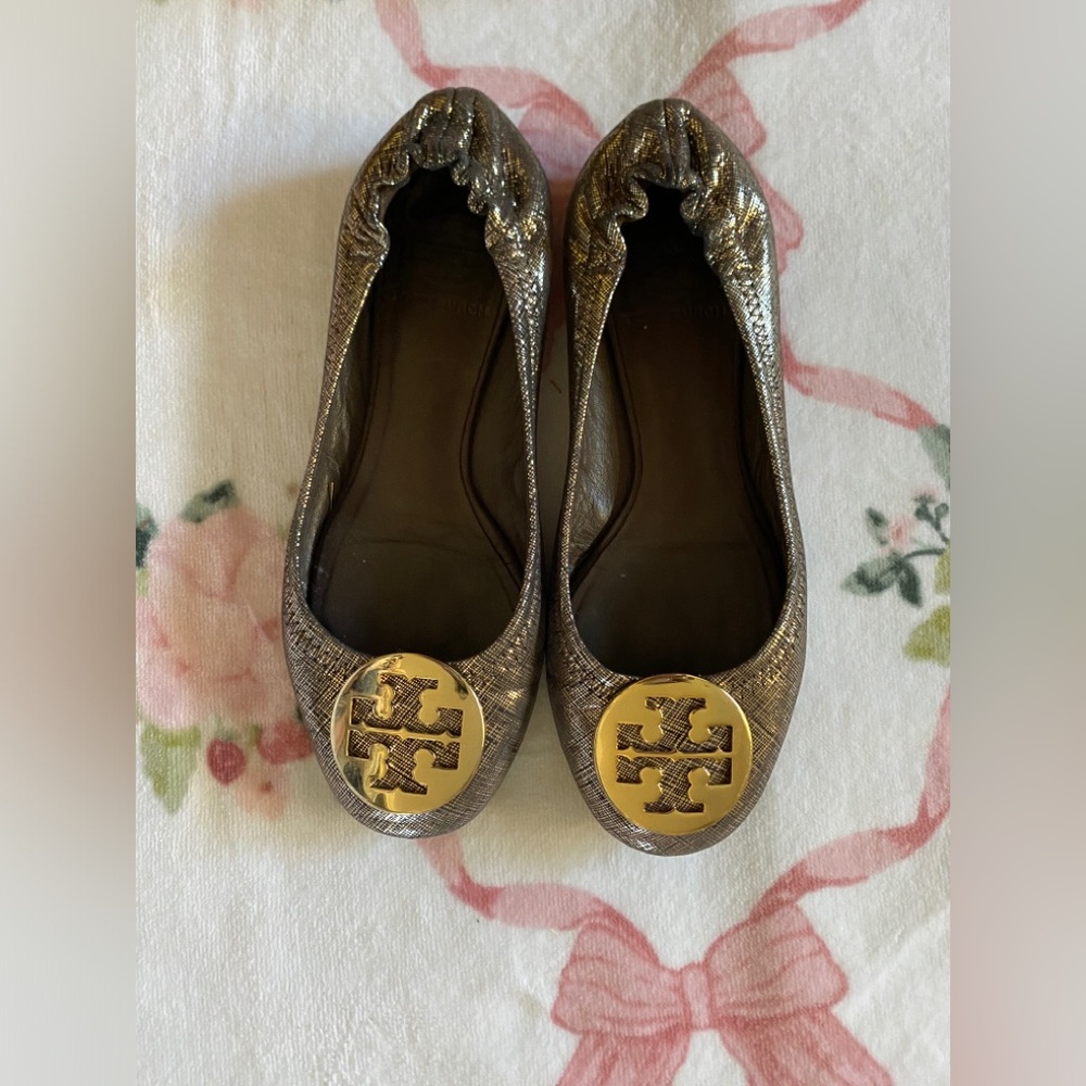 Tory Burch Metallic Revas with Gold Accents - Picture 5 of 5